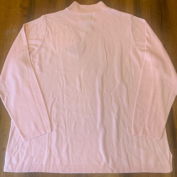 Quacker Factory NWT Sweater Light Pink Iridescent Sequins Mock Turtleneck Soft - Picture 8 of 9